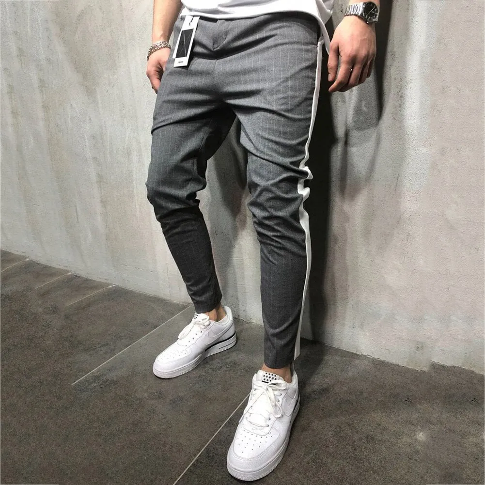 Stripe Slim-fit Fashion pants men