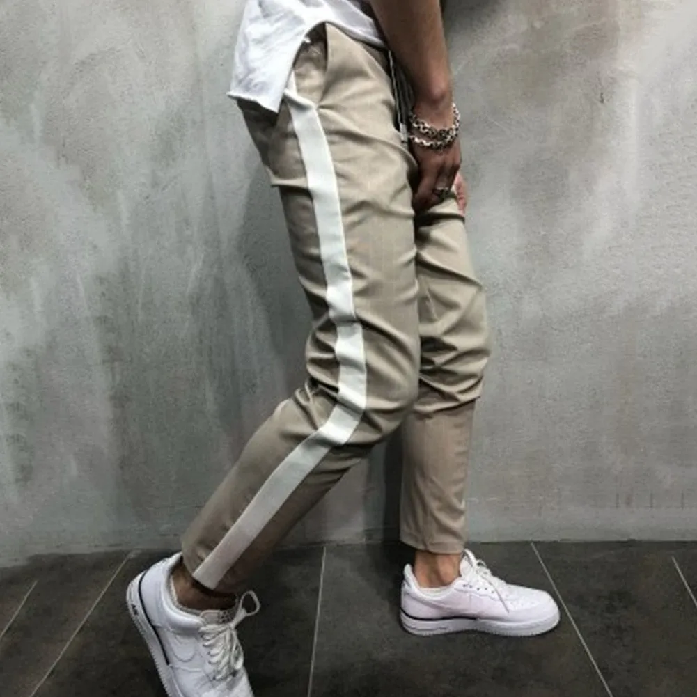 Stripe Slim-fit Fashion pants men