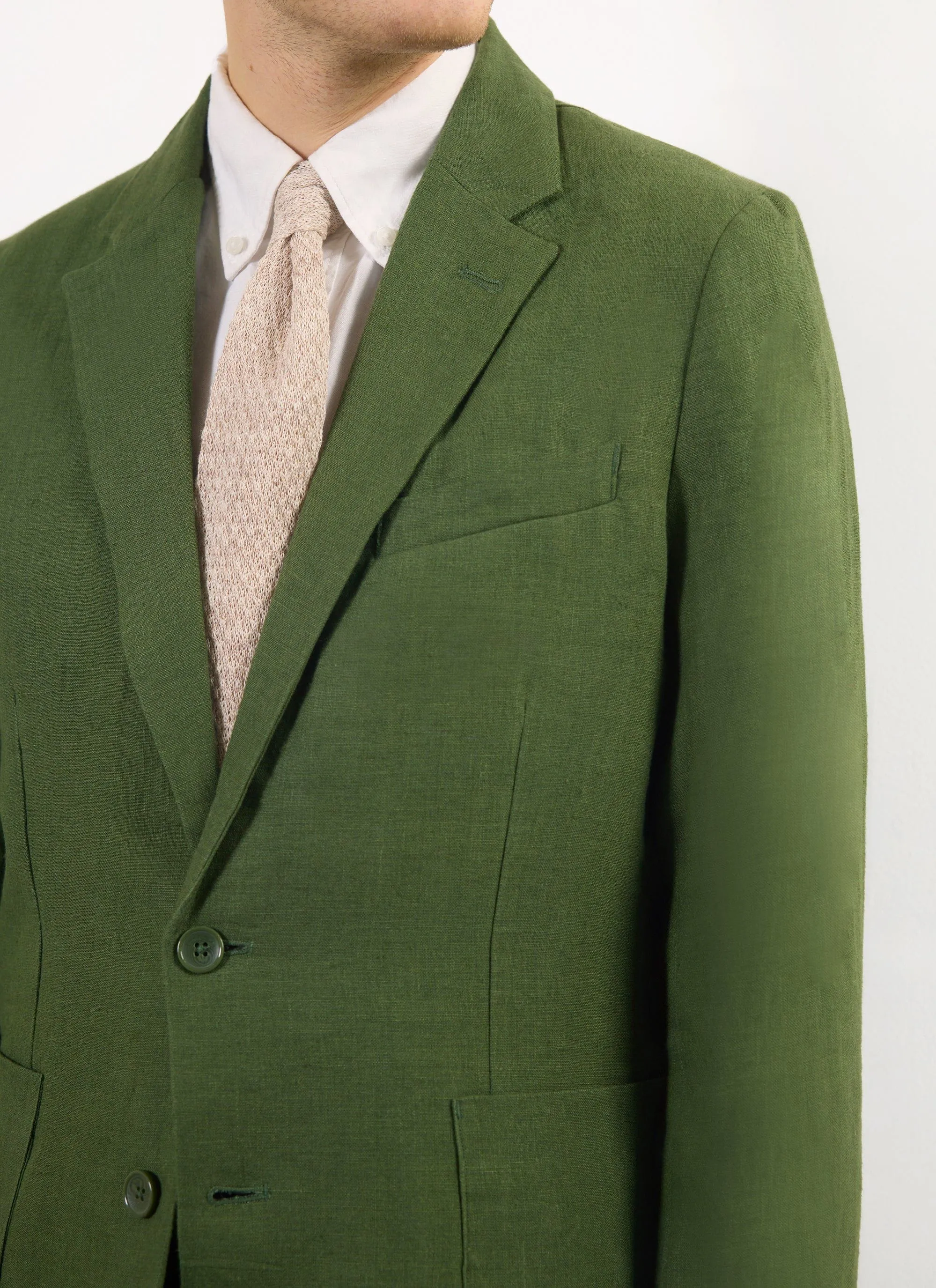 Tailored Linen Blazer | Forest