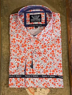 Thomson & Richards Venuti Print Shirt - Orange