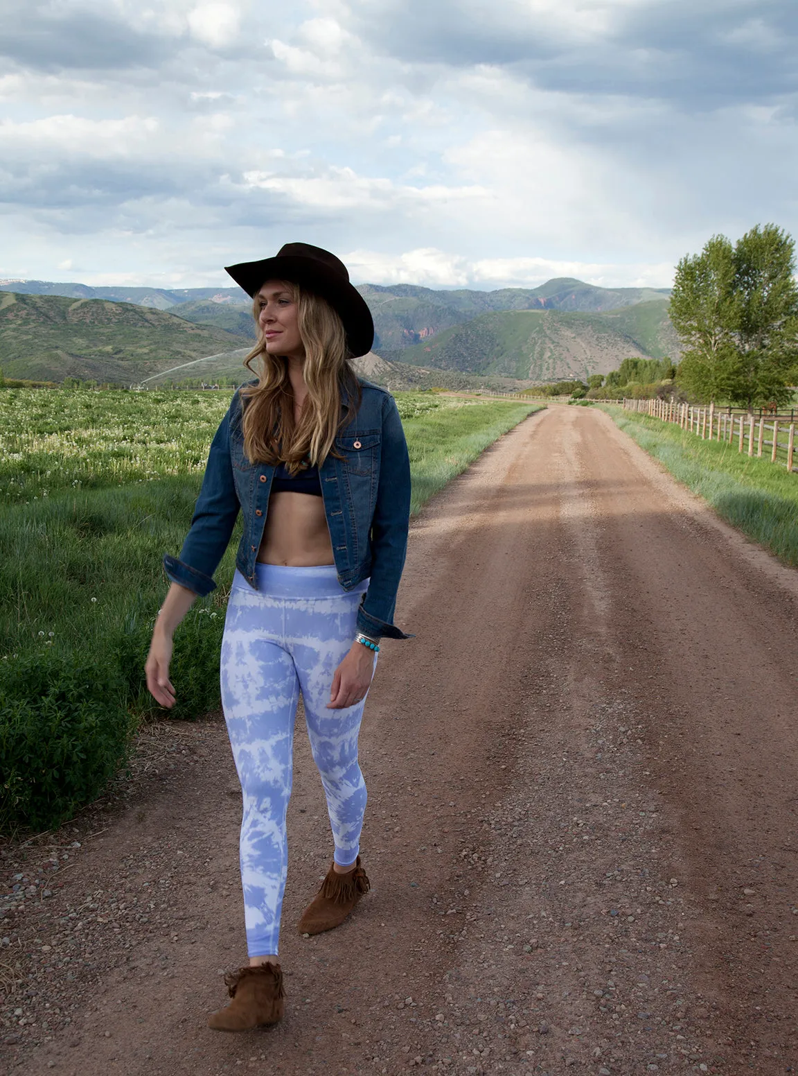 Tie-Dye Blue High Waist Yoga Leggings