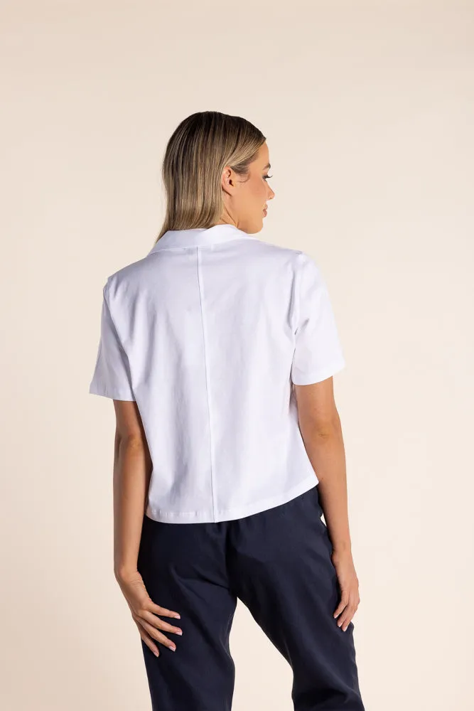Two T's '2865 Crop Polo T-Shirt' - White