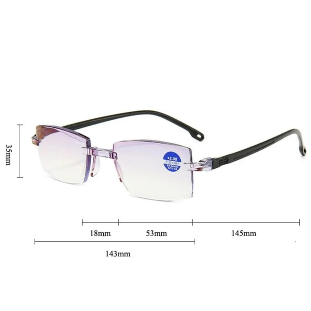 unisex rimless eye read glasses various strengths antiblue lights blocking ✈️ free.shipping