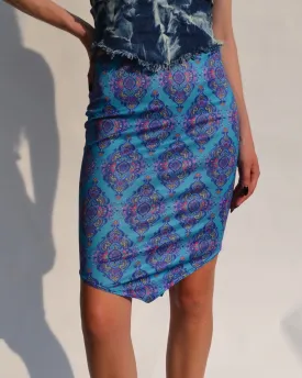 Vintage Patterned Knee Length Skirt