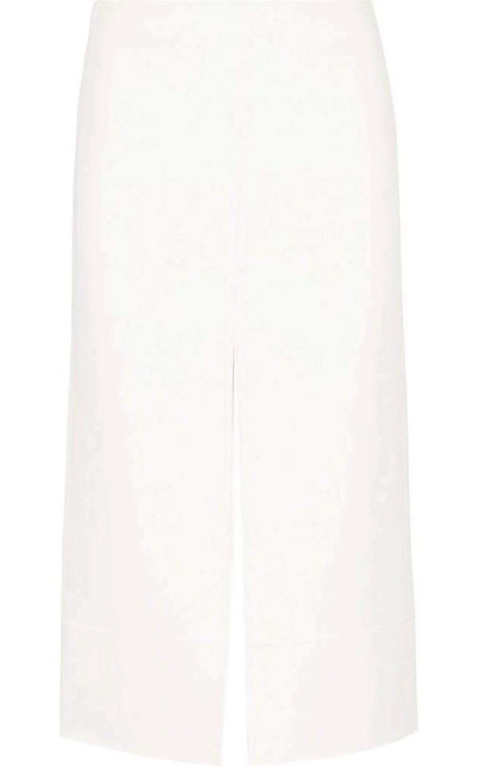 White Crepe Slit Knee Length Skirt