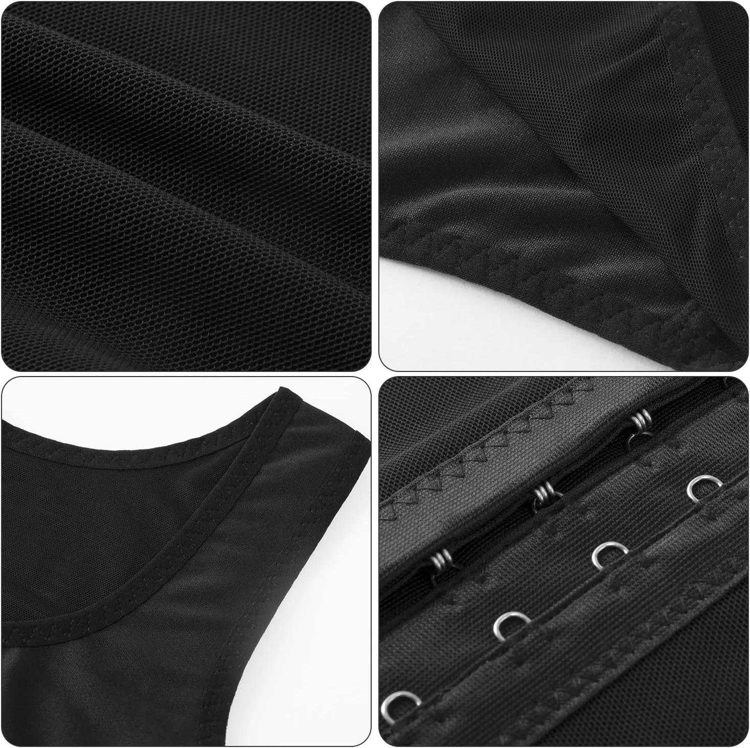 Women Hook Vest Top Sportswear Corset Straps Sports Tank Bra Chest Slim Fit Binders for Lesbian Tomboy