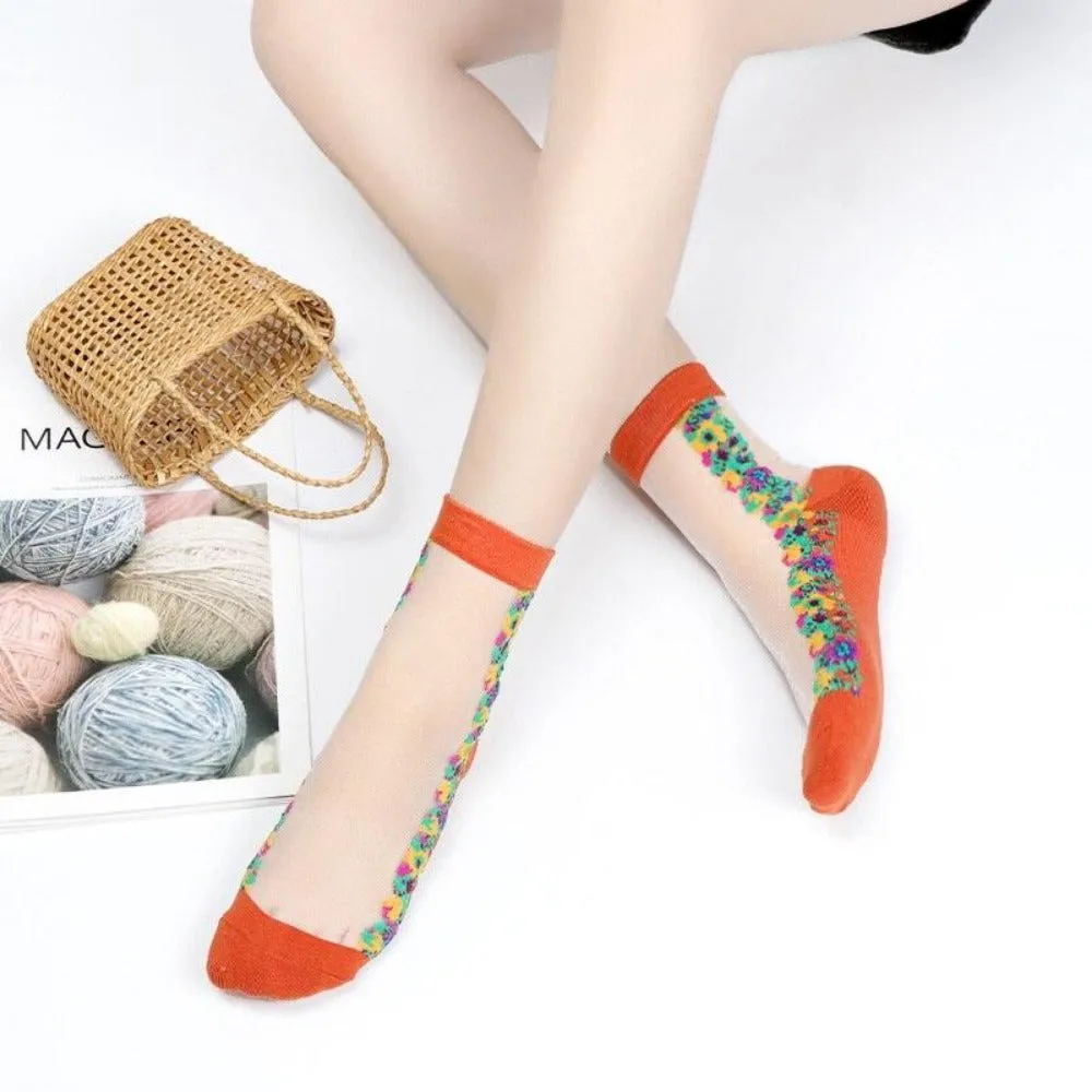women thin spandex sheer transparent ankle length feet cute toesocks ✈️ free.shipping