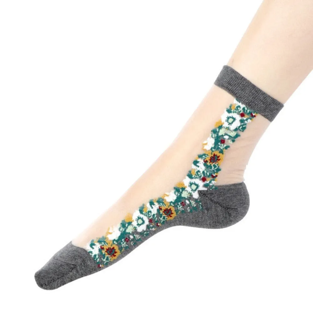 women thin spandex sheer transparent ankle length feet cute toesocks ✈️ free.shipping