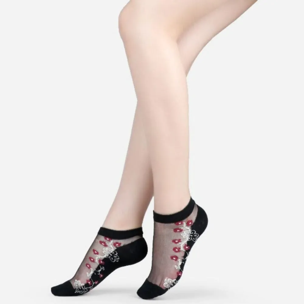 women thin spandex sheer transparent ankle length feet cute toesocks ✈️ free.shipping