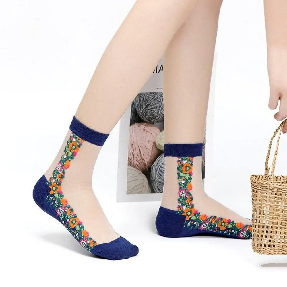 women thin spandex sheer transparent ankle length feet cute toesocks ✈️ free.shipping