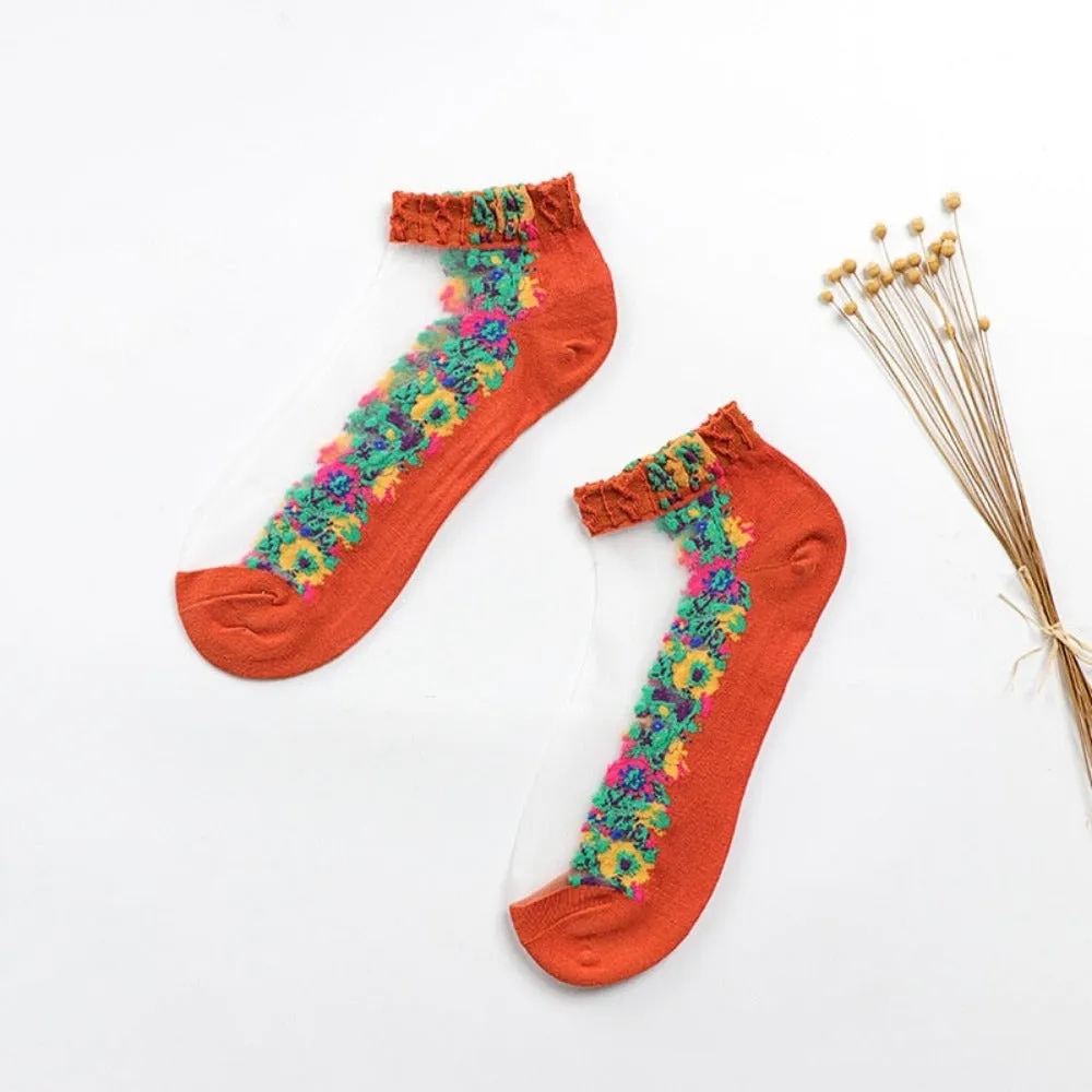 women thin spandex sheer transparent ankle length feet cute toesocks ✈️ free.shipping