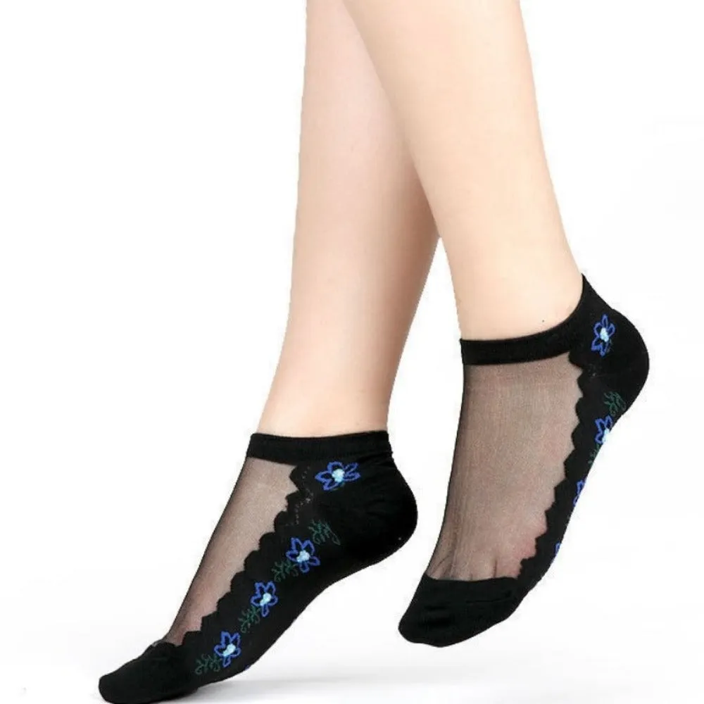 women thin spandex sheer transparent ankle length feet cute toesocks ✈️ free.shipping