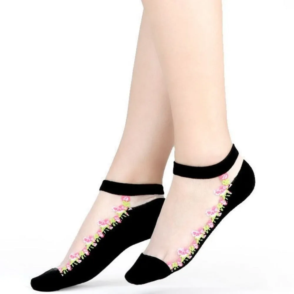 women thin spandex sheer transparent ankle length feet cute toesocks ✈️ free.shipping