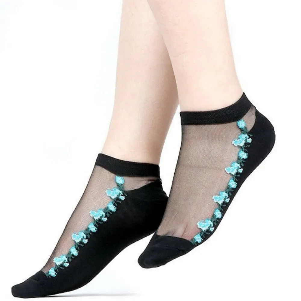women thin spandex sheer transparent ankle length feet cute toesocks ✈️ free.shipping