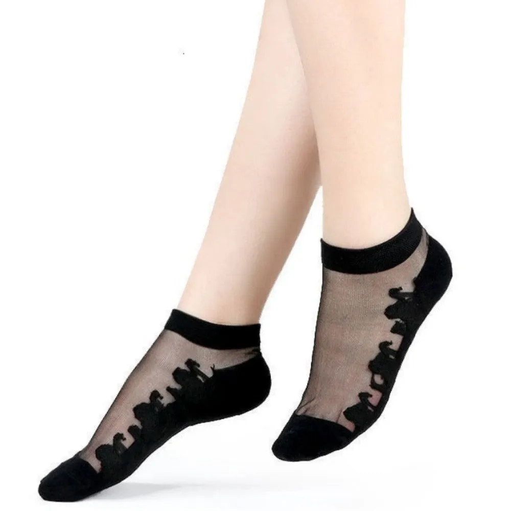 women thin spandex sheer transparent ankle length feet cute toesocks ✈️ free.shipping