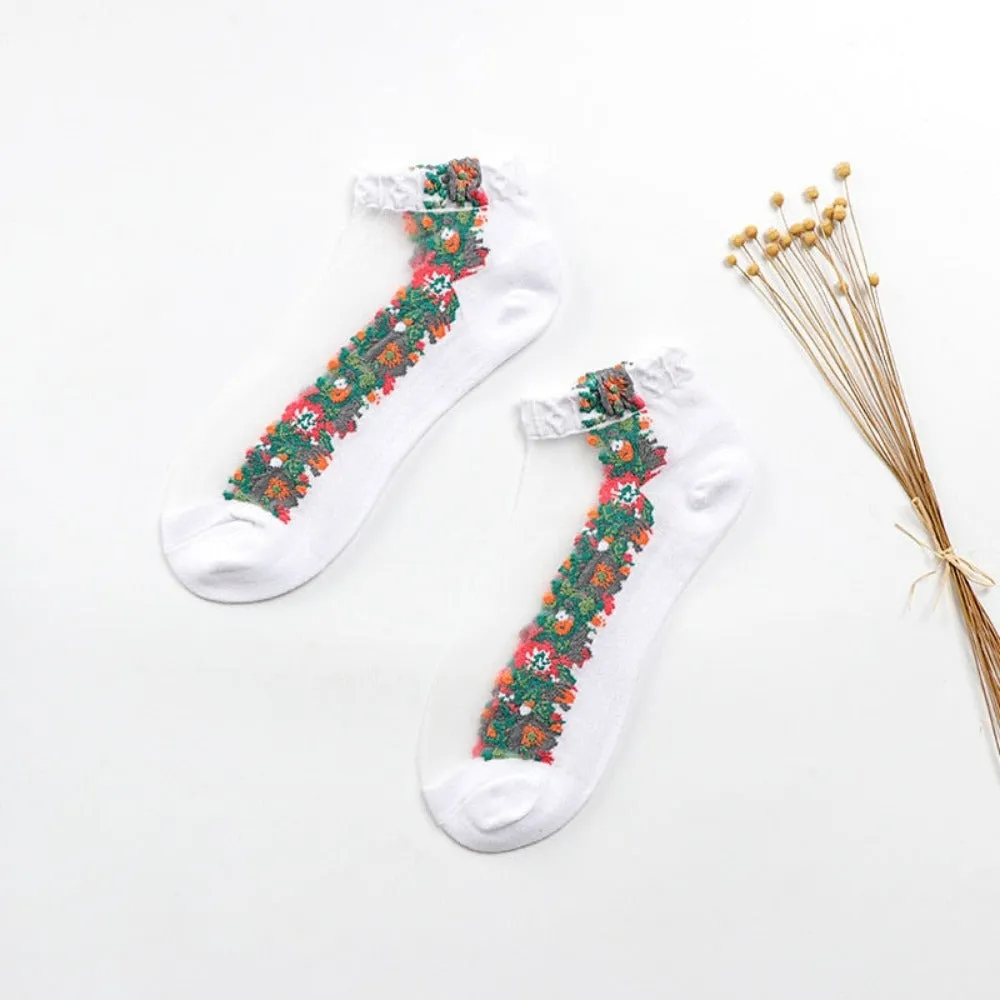 women thin spandex sheer transparent ankle length feet cute toesocks ✈️ free.shipping