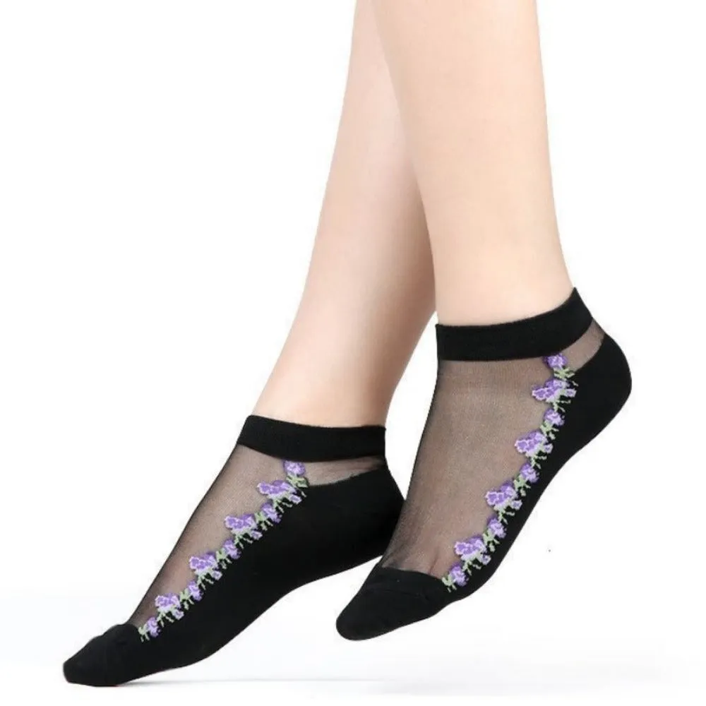 women thin spandex sheer transparent ankle length feet cute toesocks ✈️ free.shipping