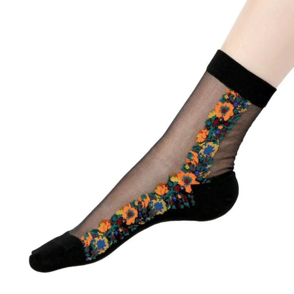 women thin spandex sheer transparent ankle length feet cute toesocks ✈️ free.shipping