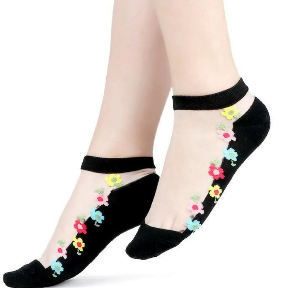 women thin spandex sheer transparent ankle length feet cute toesocks ✈️ free.shipping