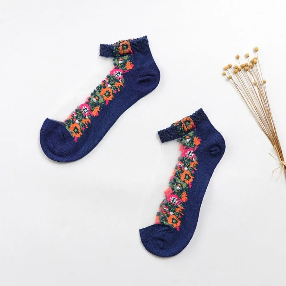 women thin spandex sheer transparent ankle length feet cute toesocks ✈️ free.shipping