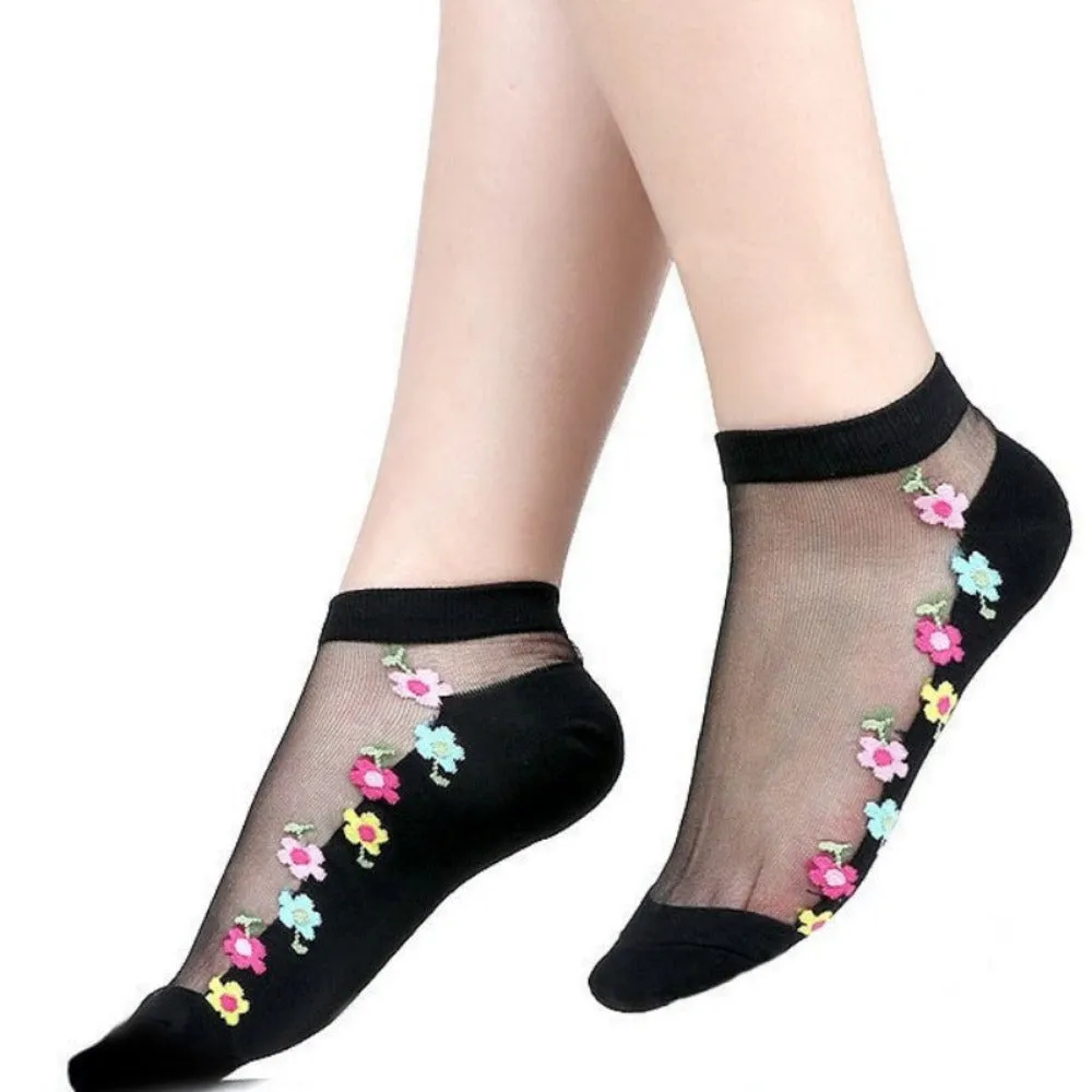women thin spandex sheer transparent ankle length feet cute toesocks ✈️ free.shipping