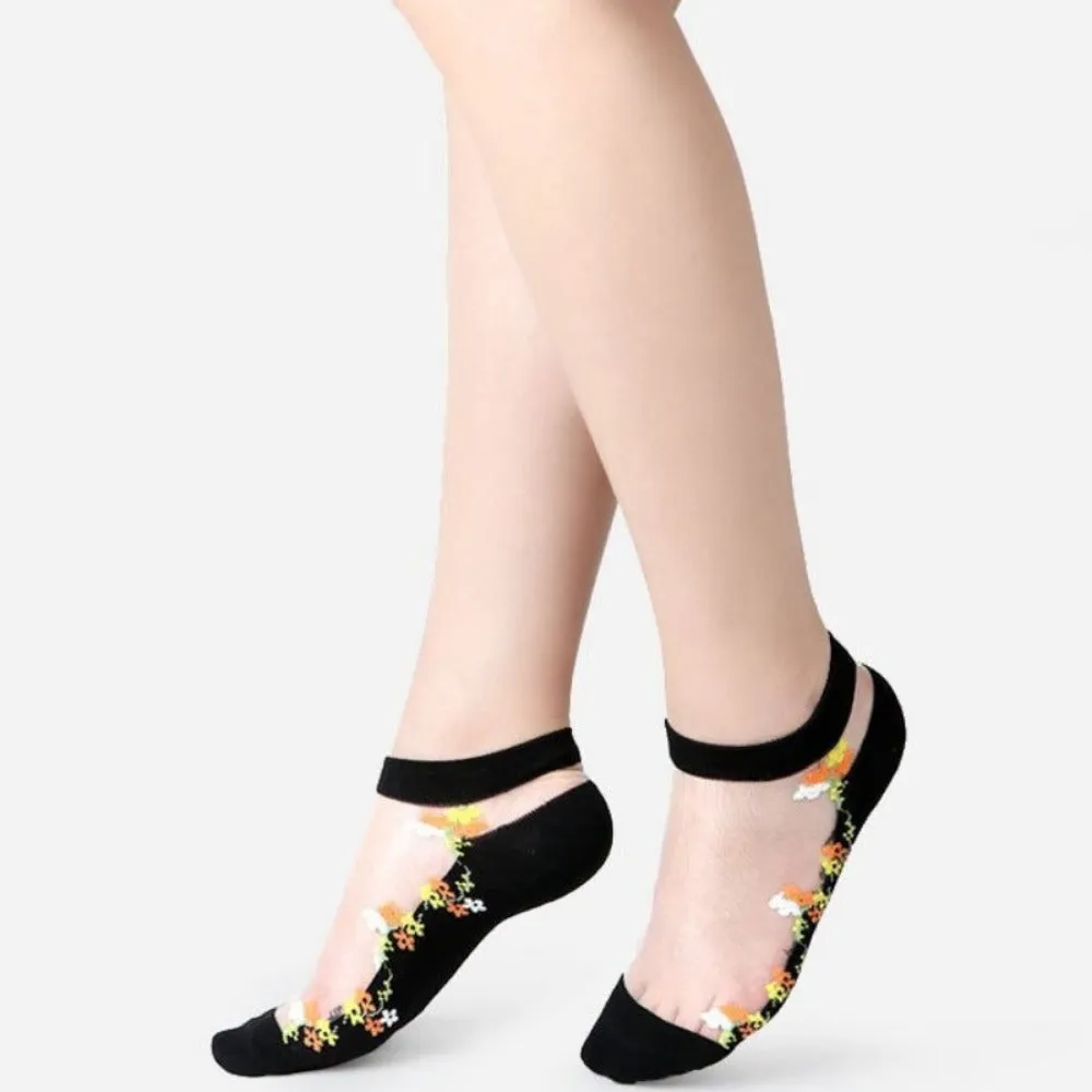 women thin spandex sheer transparent ankle length feet cute toesocks ✈️ free.shipping