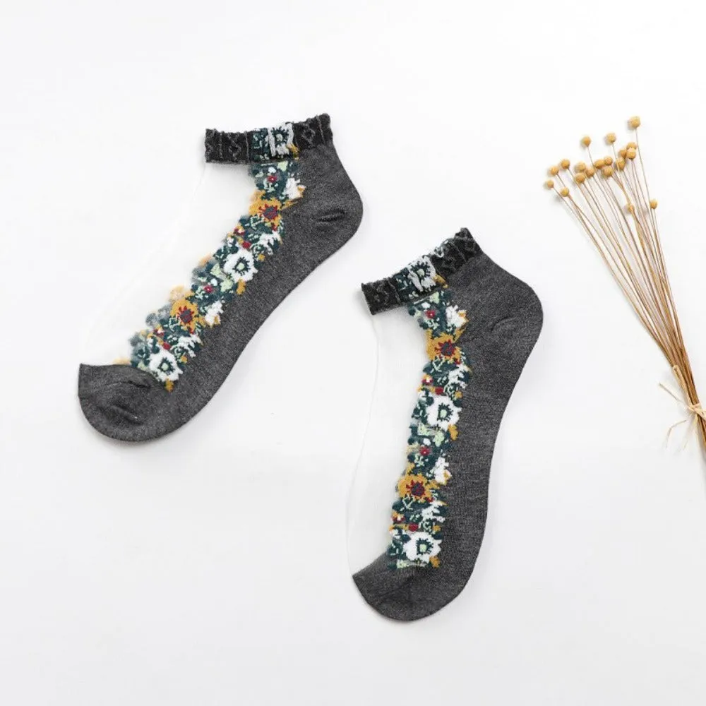 women thin spandex sheer transparent ankle length feet cute toesocks ✈️ free.shipping