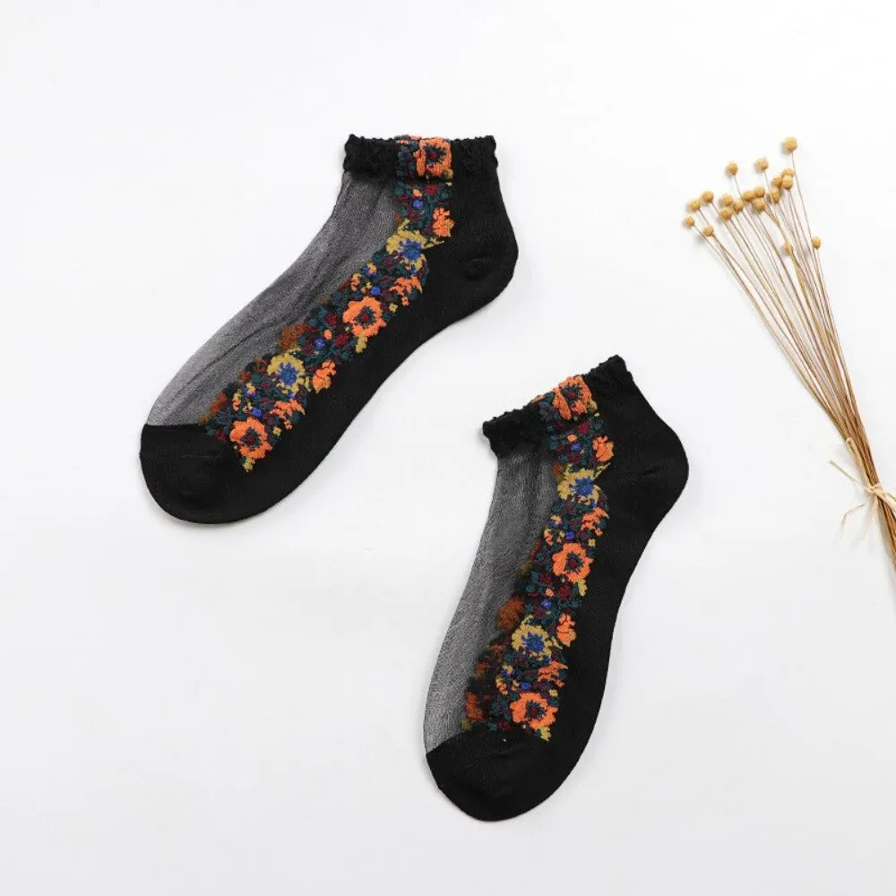 women thin spandex sheer transparent ankle length feet cute toesocks ✈️ free.shipping