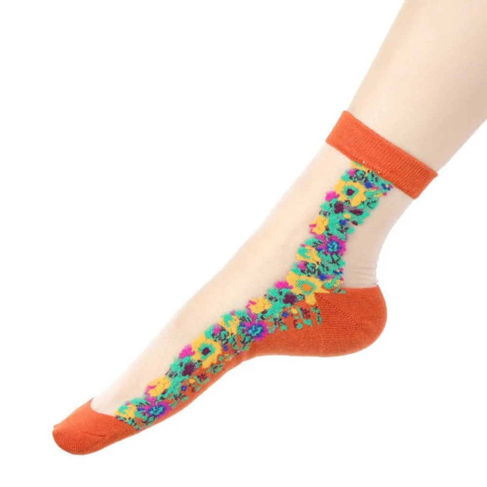 women thin spandex sheer transparent ankle length feet cute toesocks ✈️ free.shipping