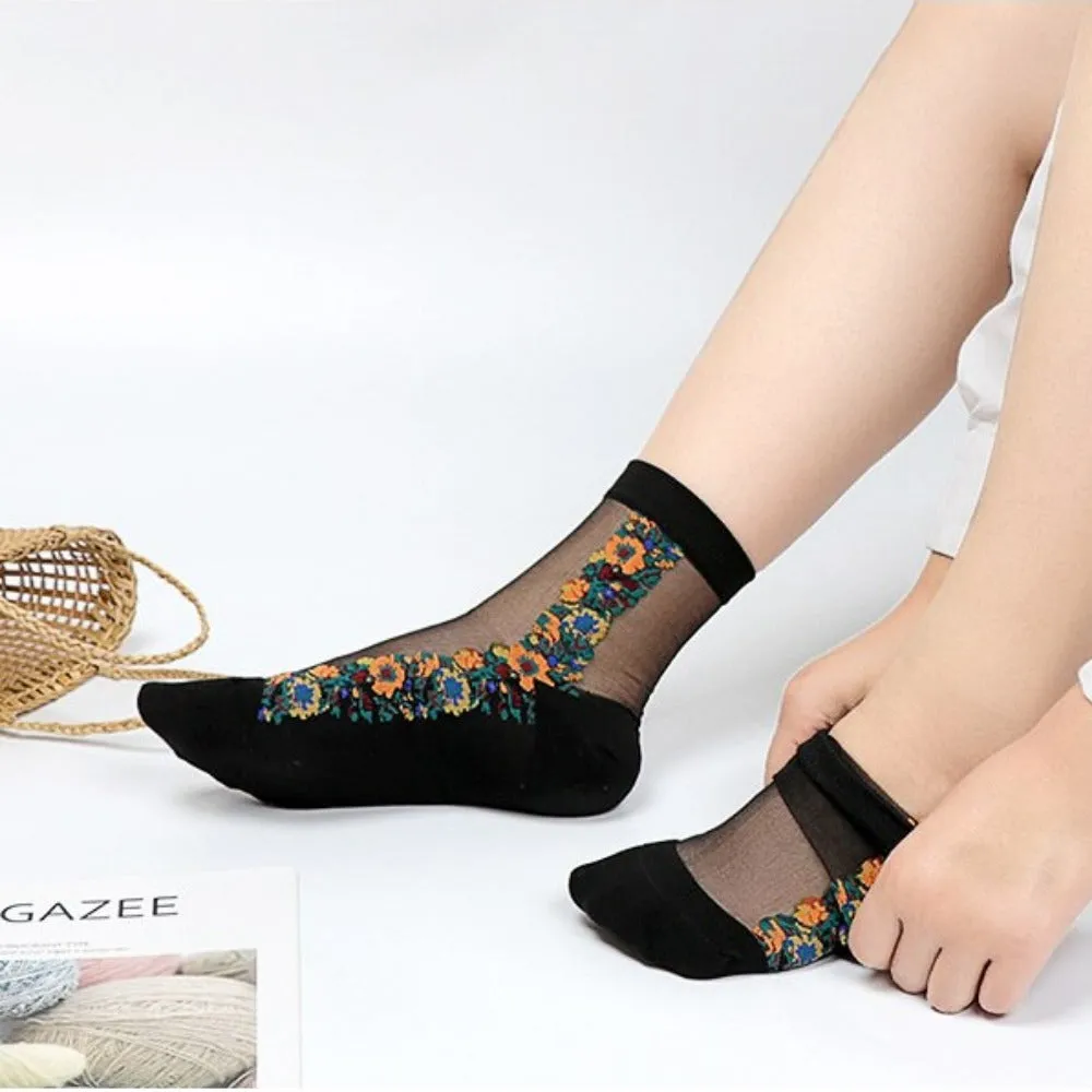 women thin spandex sheer transparent ankle length feet cute toesocks ✈️ free.shipping