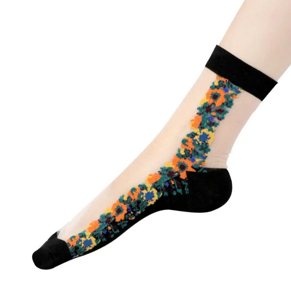 women thin spandex sheer transparent ankle length feet cute toesocks ✈️ free.shipping