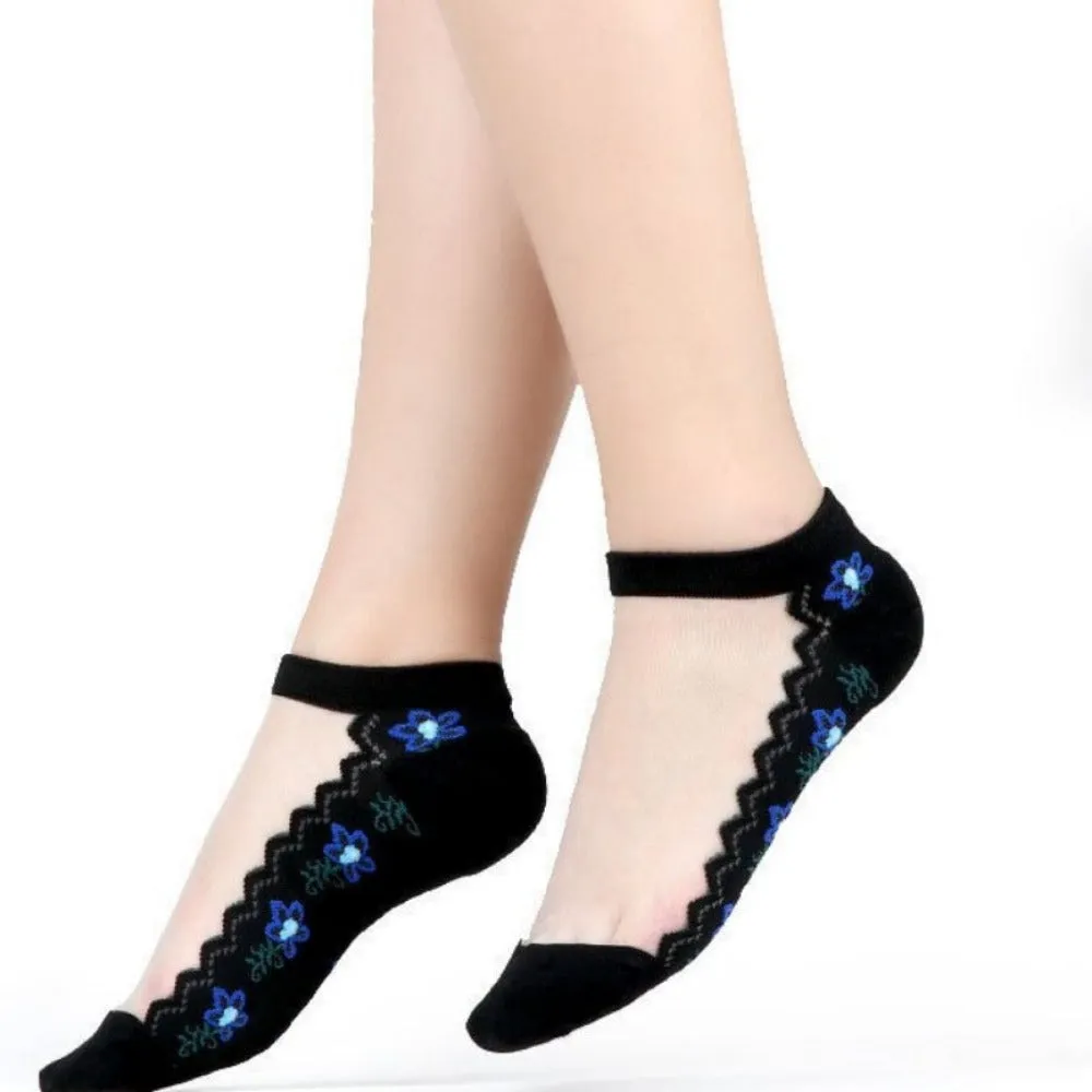 women thin spandex sheer transparent ankle length feet cute toesocks ✈️ free.shipping