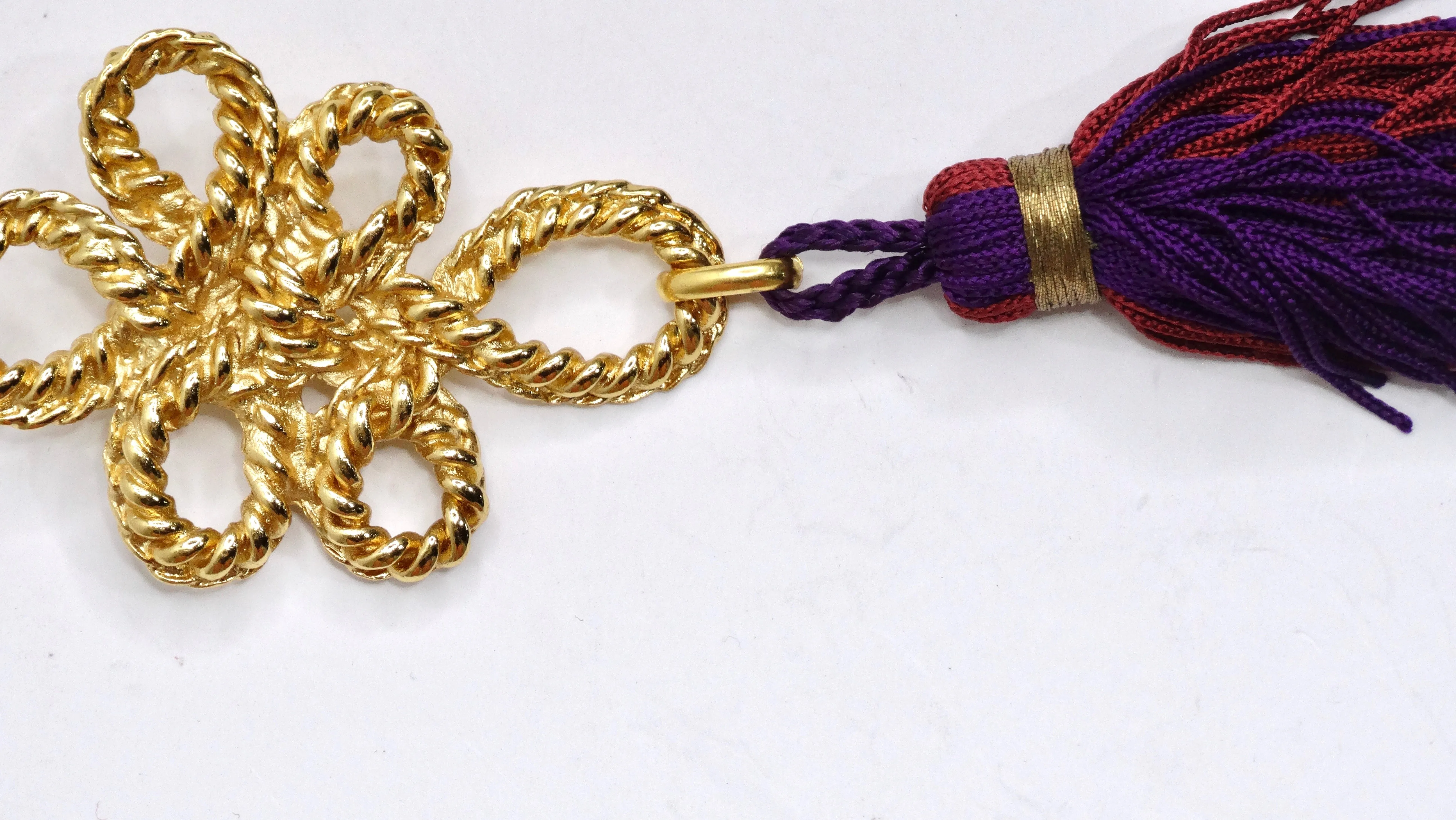 YVES SAINT LAURENT Vintage Tassel Brooch Pendant